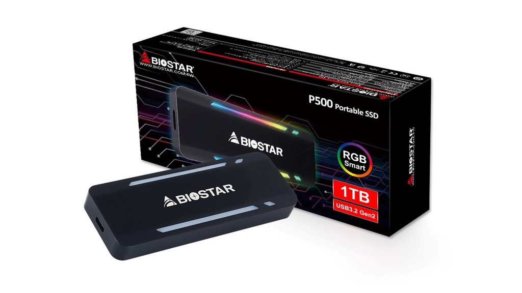 BIOSTARのUSB3.2 Gen2接続小型SSD「P500」の国内販売が開始