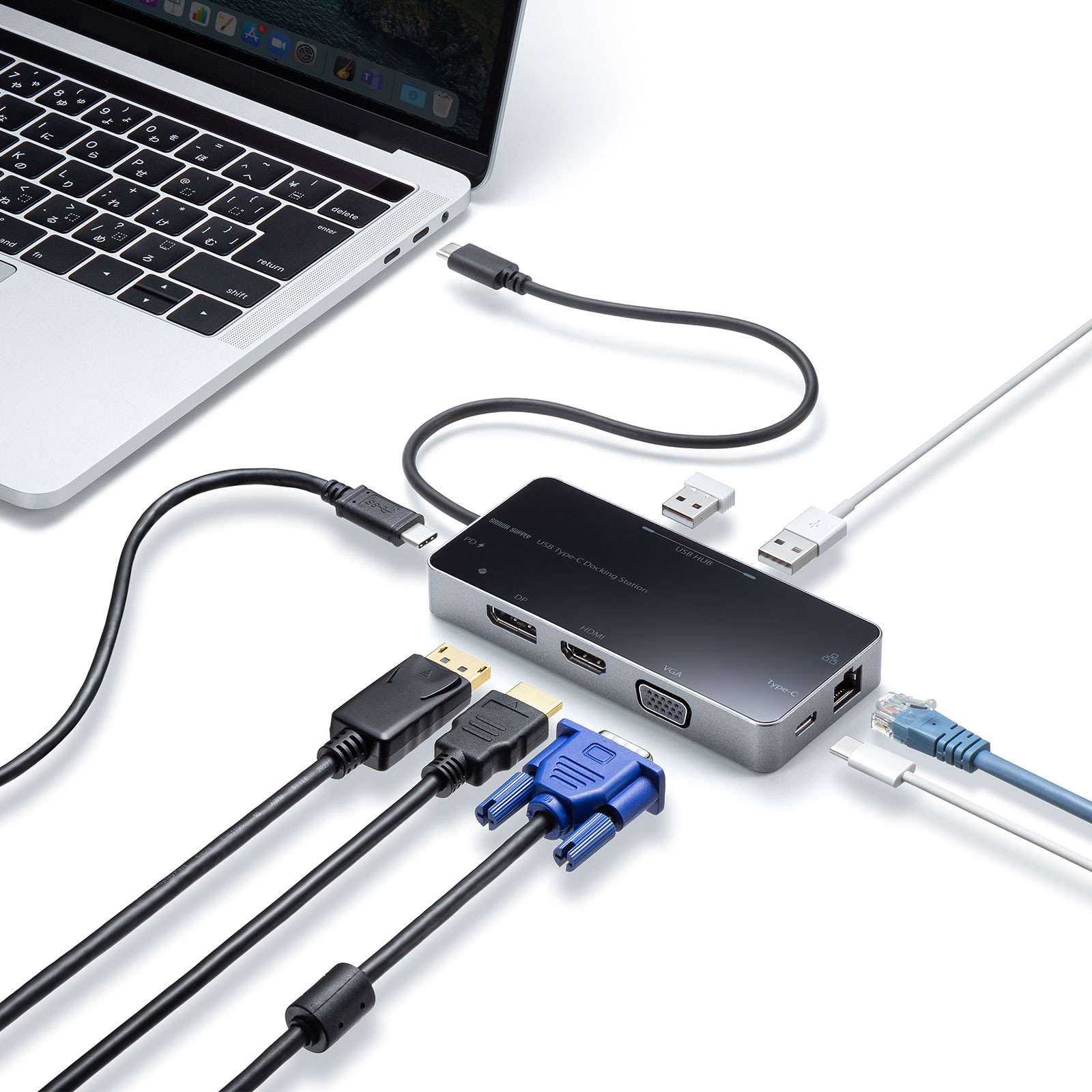 コンパクトサイズで5ポートに接続できるドッキングステーション「USB-DKM2BK」が発売