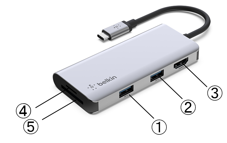 USB-C 5-in-1マルチポートアダプターハブ