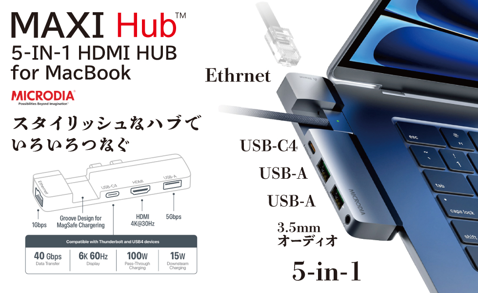 MaxiHUB 5-IN-1 HUB for MacBook