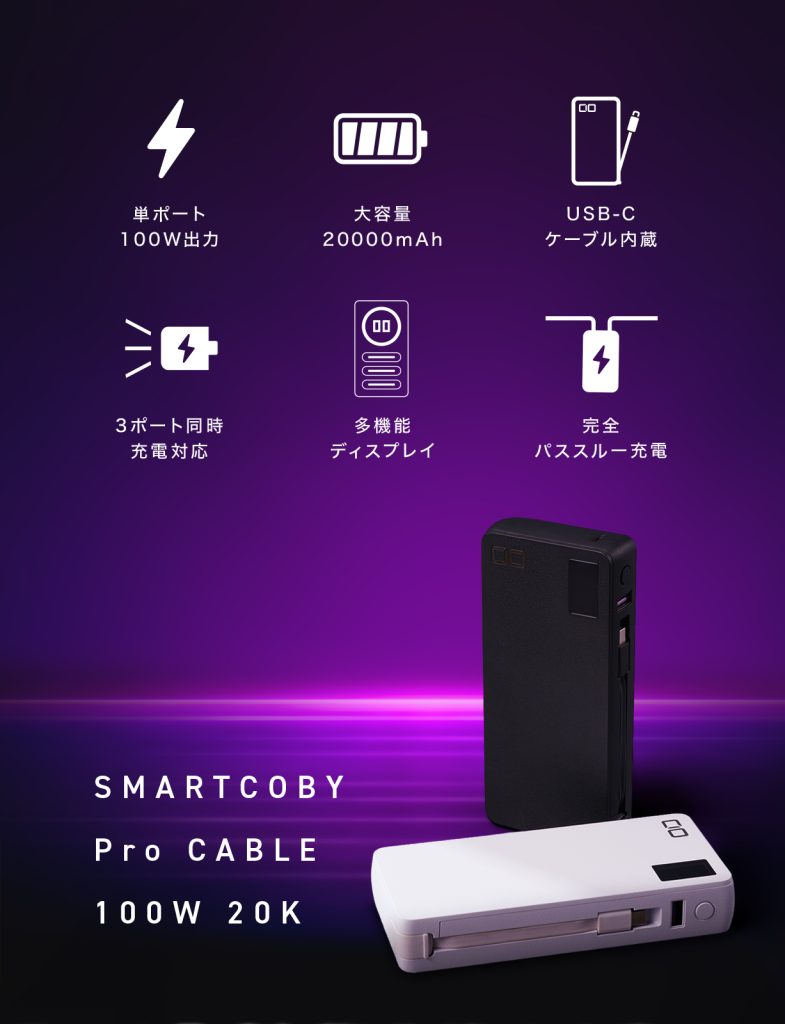 SMARTCOBY Pro CABLE 100W 20K